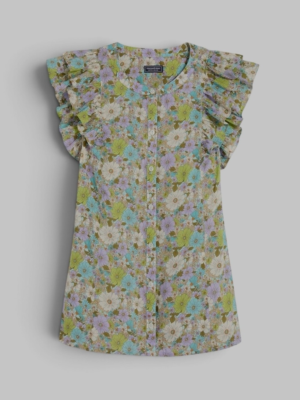 Vineyard Vines Button Front Flutter Sleeve Top size XXL NWT
